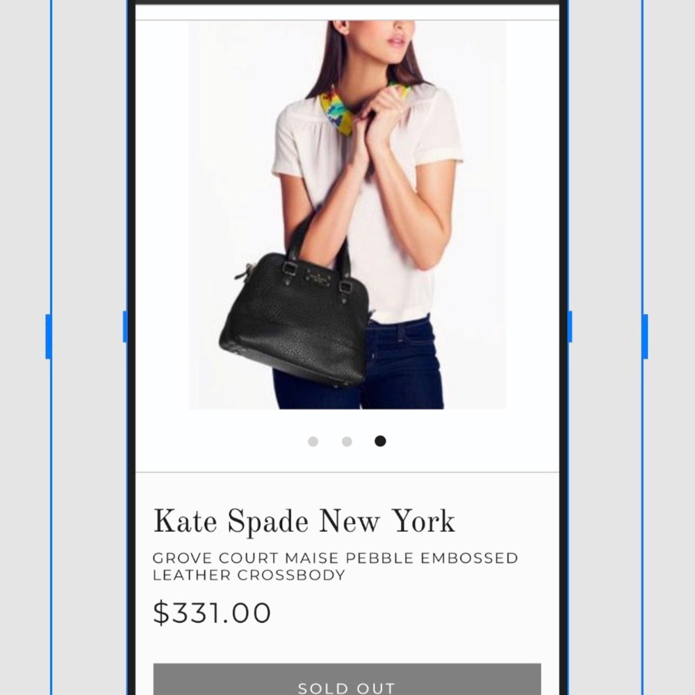 Gray Pebble Leather Kate Spade Crossbody Purse - Picture 7 of 8